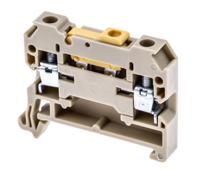 0172160000 Weidmuller  SAK Series Beige, Yellow, 4mm², 1-Level, Screw Termination
