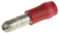 165590-1 TE Connectivity Insulated, Red Crimp Bullet Connector, 0.25mm² to 1.6mm², 20AWG to 15AWG, 4mm Bullet diameter Male