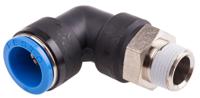qsl-38-16 Festo QS Series Elbow Threaded Adaptor, R 3/8 Male to Push In 16 mm, Threaded-to-Tube Connection Style, 164958