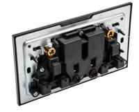 2cla643719n1101-am239147-s ABB Stainless Steel 2 Gang Plug Socket, 2 Poles, 13A, BS 1363