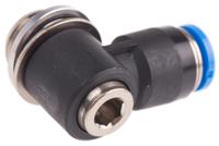 qslv-g14-6-i Festo QS Series Elbow Threaded Adaptor, G 1/4 Male to Push In 6 mm, Threaded-to-Tube Connection Style, 186149