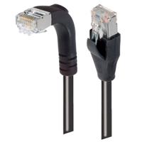 trd815sra1blk-1 L-ComTRD, 1ft Cat5e, Black RJ45 to Male RJ45 Male, Copper Braid Shielded, Terminated PVC Sheath