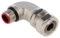 spl16m1690-x-5 Adaptaflex 90° Elbow, Conduit Fitting, 16mm Nominal Size, M16, Steel, Silver IP67 rating