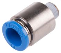 qs-18-10-i Festo QS Series Straight Threaded Adaptor, R 1/8 Male to Push In 10 mm, Threaded-to-Tube Connection Style, 190647