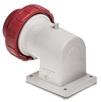2471697 Scame IP66, IP67 Red Wall Mount 3P + N + E Right Angle Industrial Power Plug, Rated At 16A, 415 V