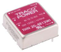 thn-20-4812wi TRACOPOWER THN 20WI DC-DC Converter, 12V dc/ 1.67A Output, 18 → 75 V dc Input, 20W, Through Hole, +85°C Max Temp