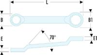 55a8x9 Facom 55A Series Offset Ring Spanner, 8mm, Metric, Double Ended, 182 mm Overall