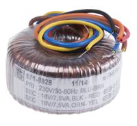 173-0081 RS PRO 230V ac, 2 x 18V ac Toroidal Transformer, 15VA 2 Output