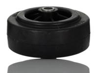 pvo080-12lm44 Tente Black Rubber Ageing Resistant Trolley Wheel, 70kg