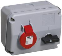 2cma167686r1000-432mhs6 Amphenol Industrial Right Angle Switchable IP44 Industrial Interlock Socket 3PN+E, Earthing Position 6h, 32A, 415 V