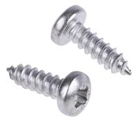 521-541 RS PRO Plain Stainless Steel Pan Head Self Tapping Screw, N°4 x 3/8in Long 9.5mm Long
