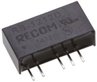 rb-1212d Recom RB DC-DC Converter, ±12V dc/ ±42mA Output, 10.8 → 13.2 V dc Input, 1W, Through Hole, +85°C Max Temp -40°C