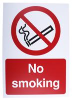 763-1771 PP Rigid Plastic No Smoking Prohibition Sign, No Smoking, English