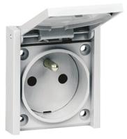 0-903-35 Legrand Grey 1 Gang Plug Socket, 16A, Type E - French, Outdoor Use