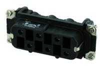 c146-10b006-102-5 Amphenol Industrial Heavy Duty Power Connector Insert, 42A, Female, Heavy Mate C146 Series, 4+PE Contacts