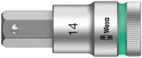 05003827001 Wera 1/2 in Drive Bit Socket, Hex Bit, 14mm, 60 mm Overall Length