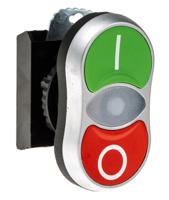 l61qh21 BACO Series Green, Red Illuminated Spring Return Push Button Head, 22mm Cutout, IP66