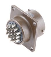 kpt02e14-19s ITT Cannon, KPT, Copper Alloy 19 Way Box Mount MIL Spec Circular Connector Receptacle, Socket Contacts,Shell Size 14,