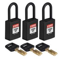 150315 Brady LOTO-101 Key Weatherproof Nylon Padlock, Keyed Alike, 6.35mm Shackle, 38.00mm Body
