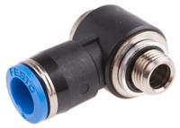 qslv-g18-8-i Festo QS Series Elbow Threaded Adaptor, G 1/8 Male to Push In 8 mm, Threaded-to-Tube Connection Style, 186150