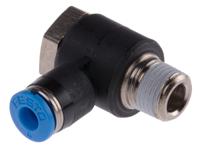qslv-18-4 Festo QS Series Elbow Threaded Adaptor, R 1/8 Male to Push In 4 mm, Threaded-to-Tube Connection Style, 153086