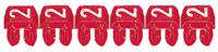 0-381-02 Legrand CAB 3 Clip On Cable Markers, Red, Pre-printed "2", 0.15 → 0.5mm Cable, 0 381 02