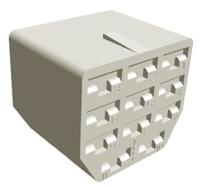 280263 TE Connectivity, FASTIN-FASTON .250 11 Way Nylon Crimp Terminal Housing, 6.35mm Tab Size, Natural