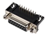 811-7121 RS PRO 15 Way Right Angle Through Hole D-sub Connector Socket, 2.77mm Pitch, with 4-40 UNC Screwlocks