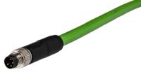 1407353 Phoenix ContactNBC-M, 2m Cat5, Green M8 to Male RJ45 Male Shielded, Terminated PVC Sheath