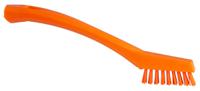 44017 Vikan Extra Hard Bristle Orange Scrubbing Brush, 15mm bristle length, PET bristle material