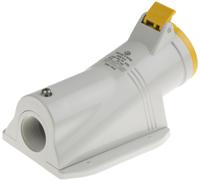 5133250 Scame IP44 Yellow Wall Mount 2P + E Right Angle Industrial Power Socket, Rated At 32A, 110 V