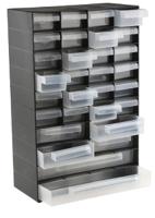 877-6803 RS PRO 30 Drawer Unit, Plastic, 420mm x 270mm x 130mm, Black