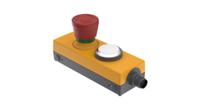 1221143920200 RAFI E-BOX M12 Series Latching Emergency Stop Push Button, Screw Mount, 40mm Cutout, 2NC + 1NO, IP65