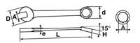 50a-6 SAM Combination Spanner, 6mm, 15/64in, Metric, Height Safe, Double Ended, 115 mm Overall
