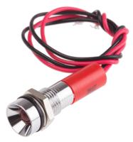 723-9589 RS PRO Red Panel Mount Indicator, 220V ac, 8mm Mounting Hole Size, Lead Wires Termination, IP67