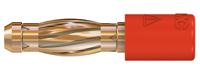 240106-22 Staubli Red, Male to Female Test Connector Adapter With Brass contacts and Gold Plated - Socket Size: 2mm