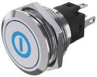 82-61512a24b002 EAO 82 Series Illuminated Illuminated Push Button Switch, Latching, Panel Mount, 22.3mm Cutout, SPDT, Blue LED, 240V,
