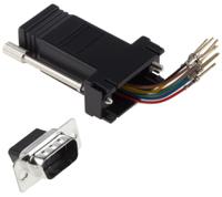 818-693 RS PRO D Sub Adapter Male 9 Way D-Sub to Female RJ45