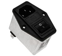 fn284b-6-06 Schaffner 6A, 250 V ac Male Panel Mount IEC Inlet Filter 2 Pole FN284B-6-06, Faston 2 Fuse