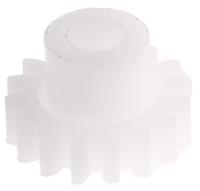 521-7253 RS PRO POM 16 Teeth Spur Gear, 0.8 Module, 4mm Bore Diam, 12.8mm Pitch Diam, 8mm Hub Diam