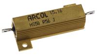 hs50-r56-j Arcol, 560mΩ 50W Wire Wound Chassis Mount Resistor HS50 R56 J ±5%