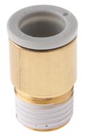 kq2s10-02as SMC KQ2 Series Straight Threaded Adaptor, R 1/4 Male to Push In 10 mm, Threaded-to-Tube Connection Style