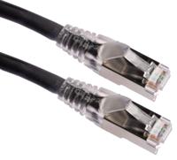 411-328 RS PRO, 5m Cat6, Black RJ45 to Male RJ45 Male, S/FTP Shielded, Terminated PVC Sheath
