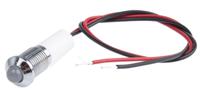 723-9618 RS PRO White Panel Mount Indicator, 110V ac, 8mm Mounting Hole Size, Lead Wires Termination, IP67