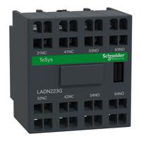 ladn223g Schneider Electric Auxiliary Contact Block, 4 Contact, 2NO + 2NC, Front Mount, TeSys LADN