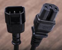 123-0952 RS PRO Straight IEC C15 Socket to Straight IEC C14 Plug Power Cord, 2m