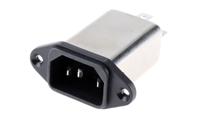 fn9244-10-06 Schaffner 10A, 250 V ac Male Panel Mount IEC Filter FN9244-10-06, Faston None Fuse