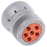 hd16-6-12s-b010 Deutsch Circular Connector, 6 Contacts, Cable, 27.15 mm Connector, Plug, Female, IP67, HD10 Series