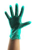 g0005 Reldeen Green Powdered Vinyl Disposable Gloves, Size 8, Medium, 100 per Pack