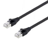 trd855hfb-3m L-ComTRD, 3m Cat5e, Black RJ45 to Male RJ45 Male, Tinned Copper Braid Shielded, Terminated PVC Sheath